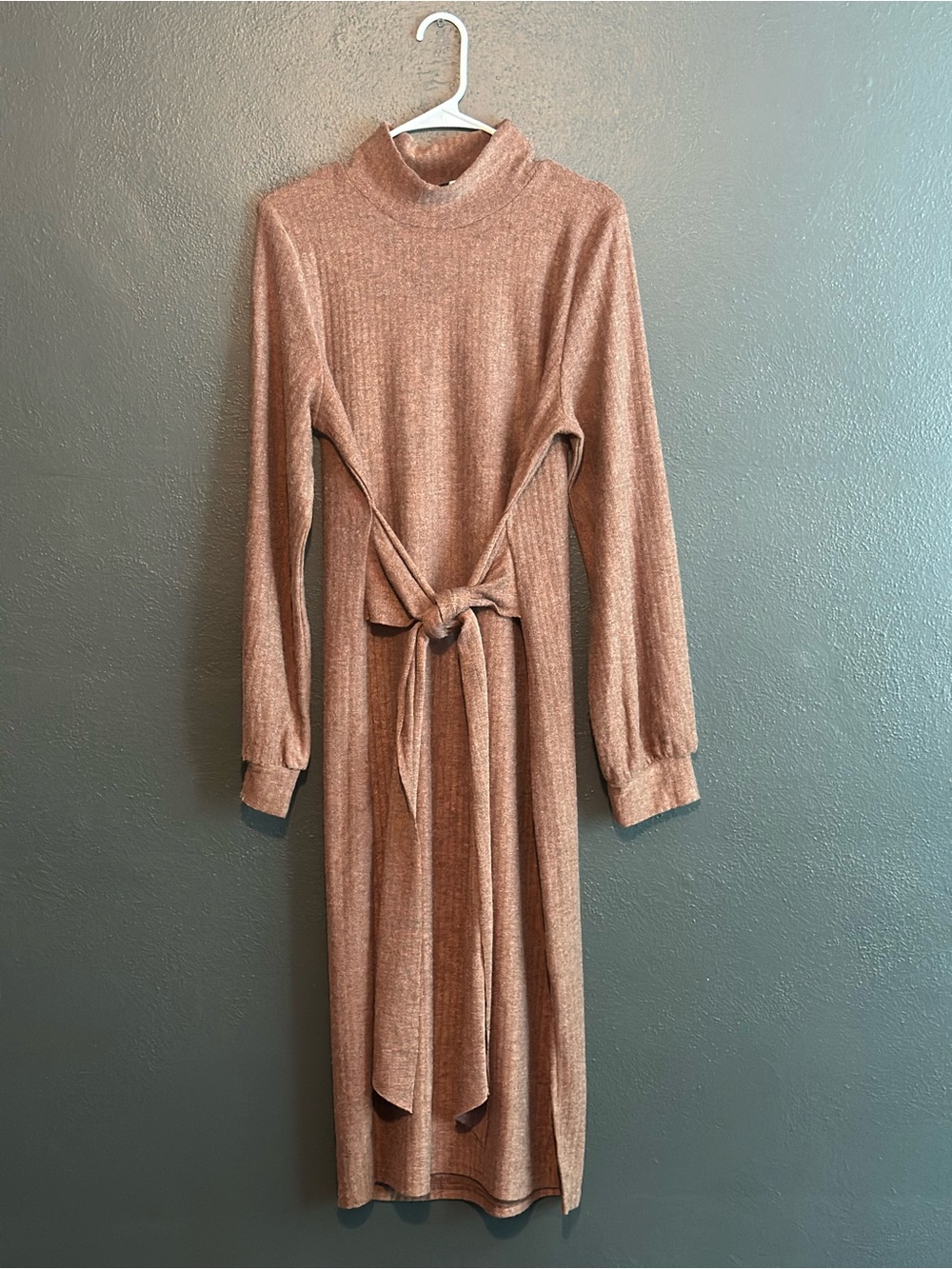 Ivy City Co Jensen Turtleneck Dress in Brown